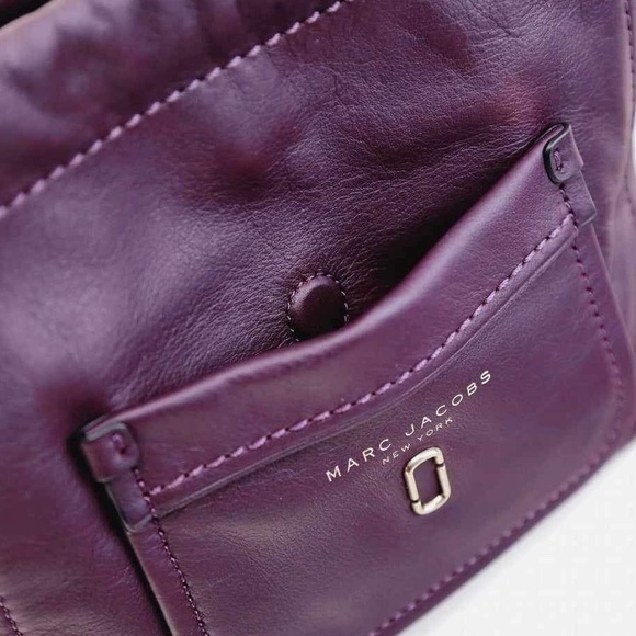 NWOT Marc Jacobs Tied Up Leather Drawstring Bag in Violet Purple - Picture 6 of 12